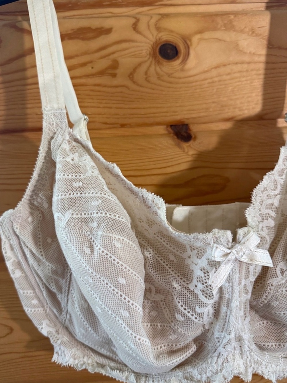 Chantelle Cream Lace Underwire Bra 36DDDD - Picture 6 of 7